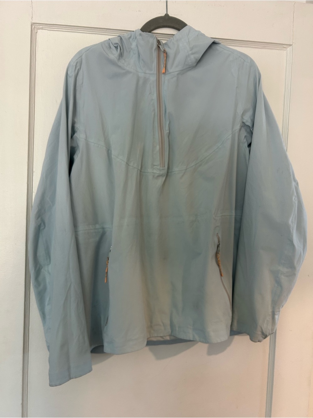 Lululemon Light Blue Half-Zip Hooded Windbreaker